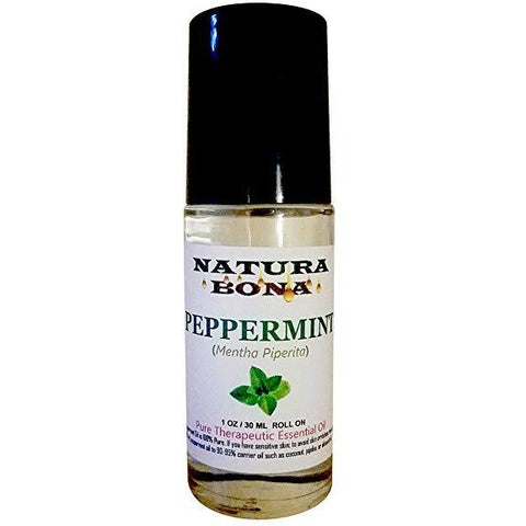 Peppermint Essential Oil. Therapeutic Grade 100% Pure in a 30 mL Glass Roller Bottle.