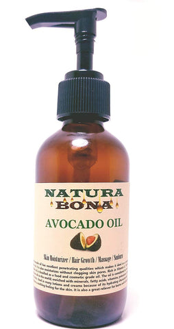 Avocado Oil 100% Pure Organic Cold Pressed; 4 OZ Pump Bottle: