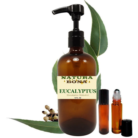Eucalyptus Essential Oil 16oz with 2 Roller Bottles