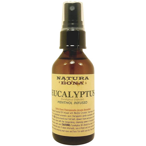 Eucalyptus Essential Oil Infused with Menthol Crystals; 2oz Spray Bottle